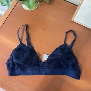 Aerie Navy lace triangle bralette